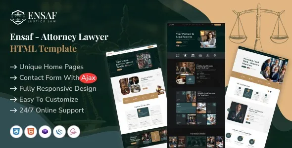 Ensaf – Attorney Lawyer HTML Template