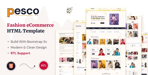 Pesco - A Modern HTML Template for Fashion E-Commerce Websites