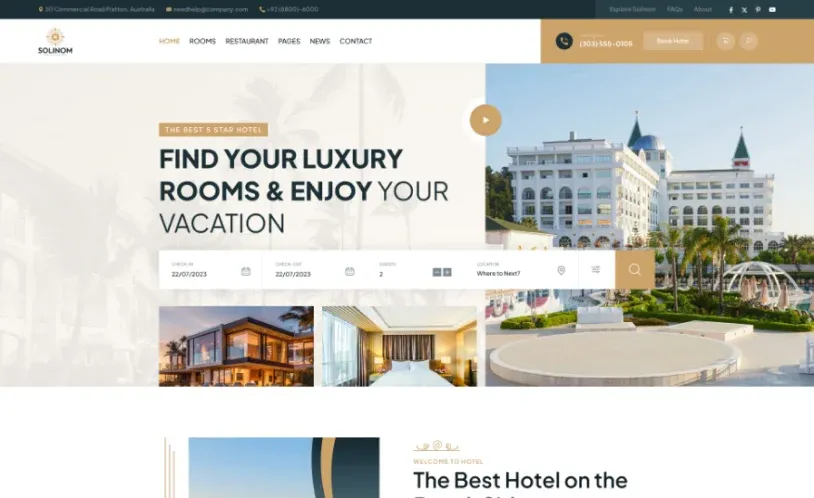 Solinom - Hotel Booking HTML Template