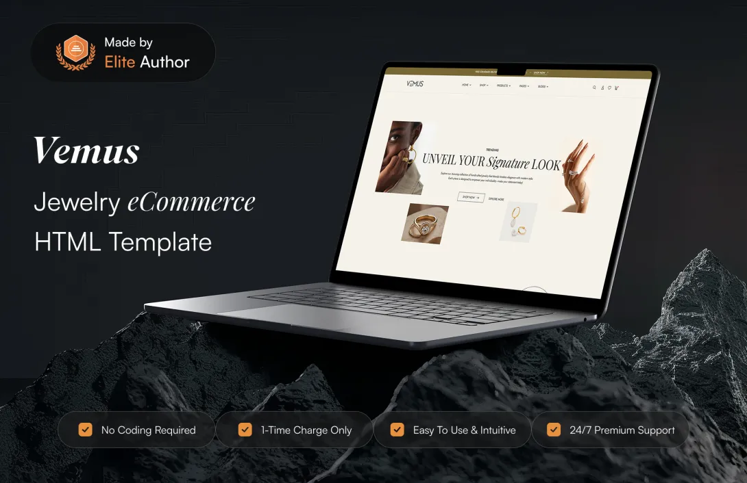 Vemus - Mẫu HTML Cao Cấp Cho Website Thương Mại Điện Tử Trang Sức