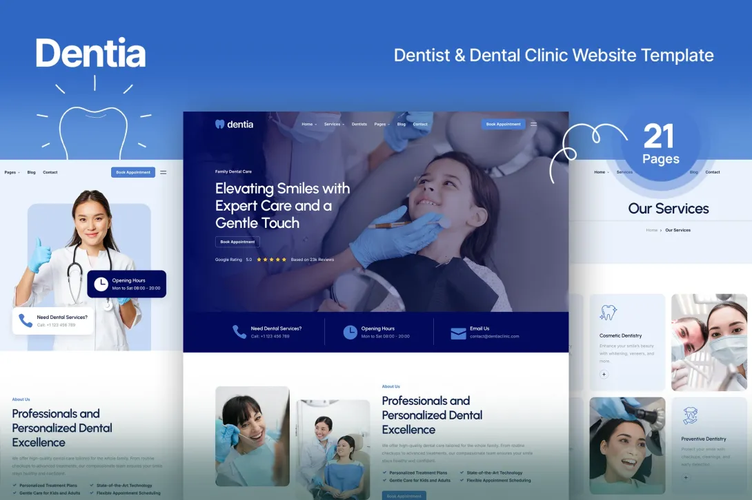 Dentist & Dental Clinic Website Template